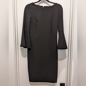 Calvin Klein 3/4 Bell Sleeve Boat Neck Sheath Dress